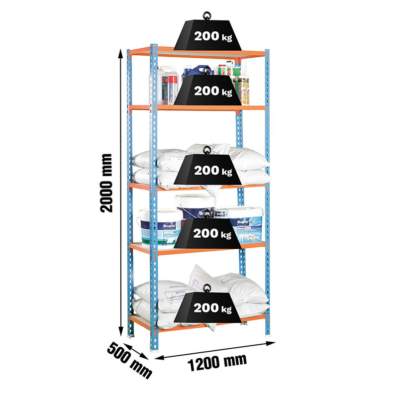 Estantería metálica SIMON RACK Megaplus 5/500