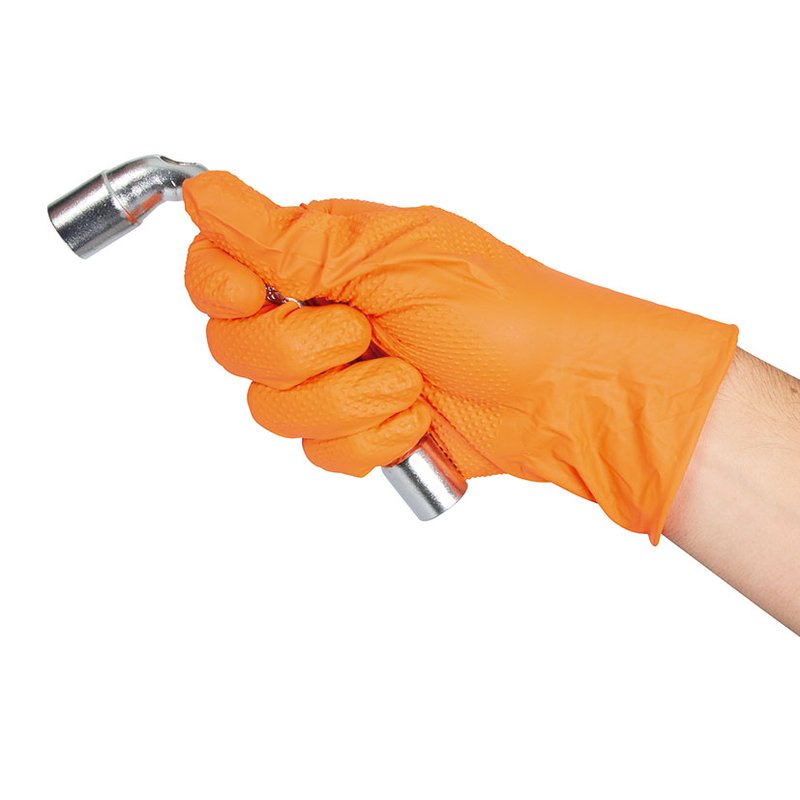 Guante nitrilo desechable RATIO WorK-14 Naranja 50 unidades