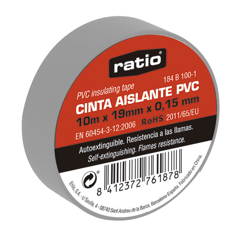 Cinta aislante PVC RATIO 20 m. 10 unidades