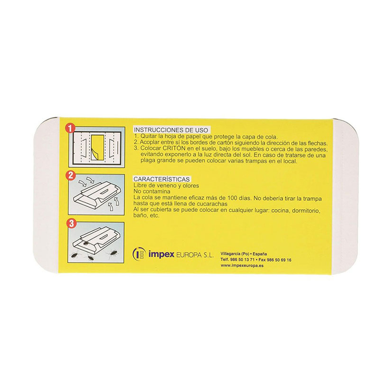Trampa para cucarachas de cartón con cebo atrayente CRITON  Pack5 unidades