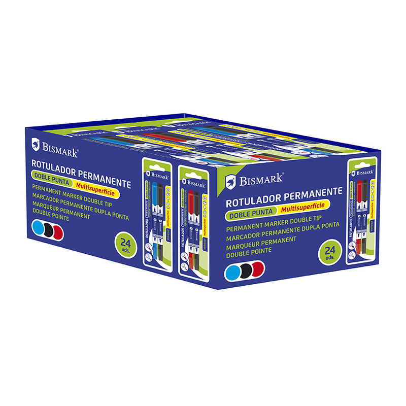 Rotulador permanente doble punta 3 unidades