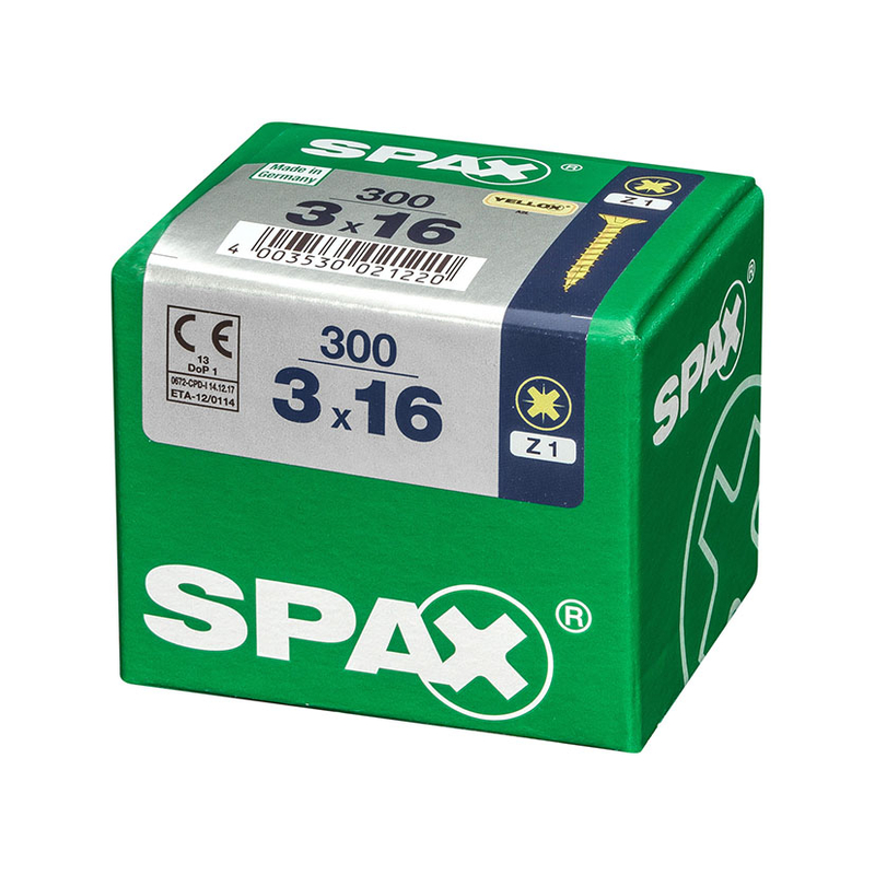 Tornillo aglomerado SPAX Yelox Z1 caja