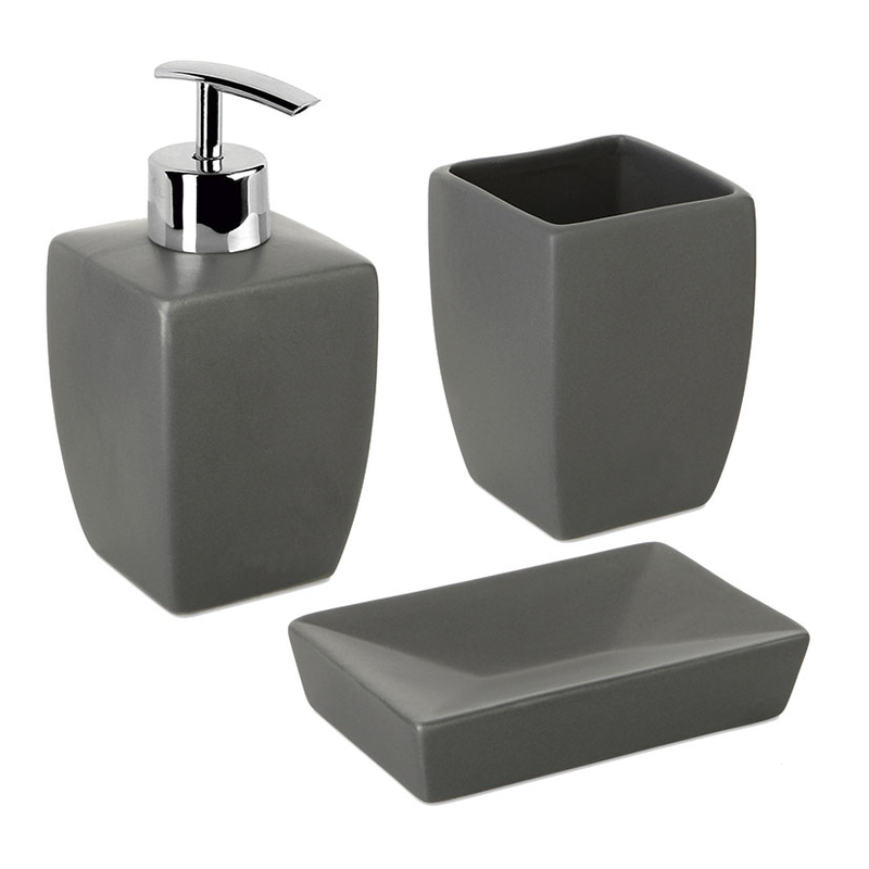 Jabonera TATAY serie Thai gris antracita