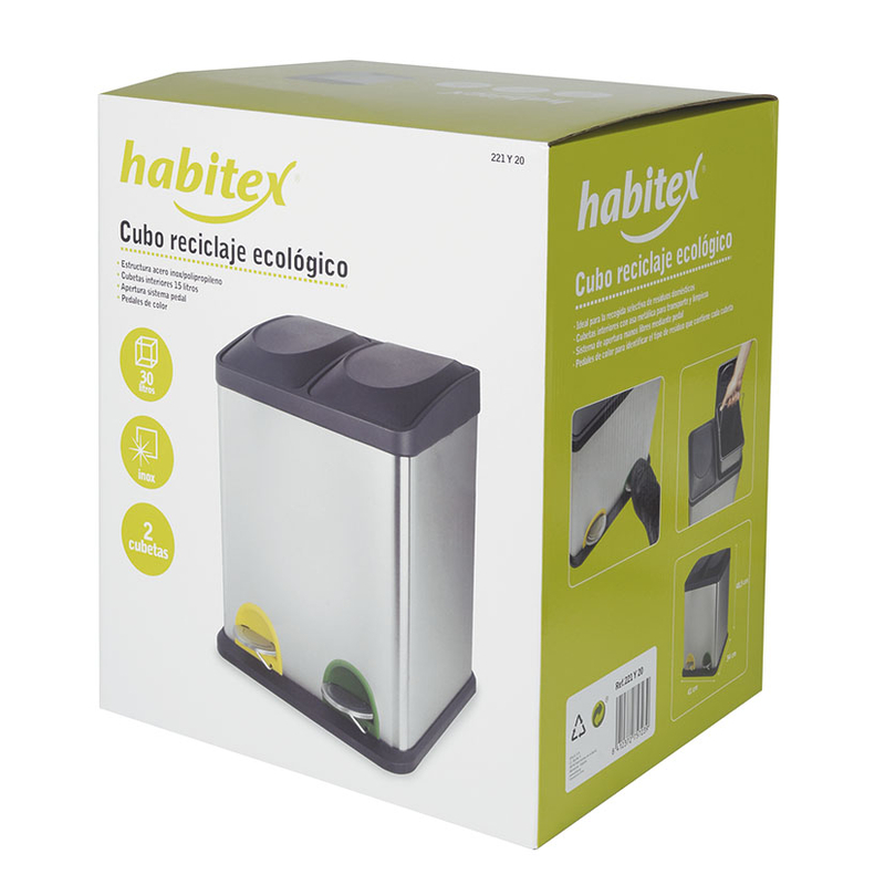 Cubo pedal doble HABITEX ecológico