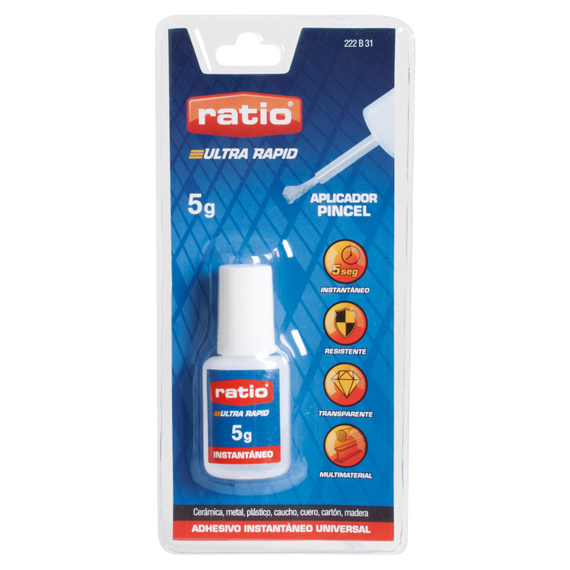 Adhesivo RATIO instantáneo universal con pincel 5gr