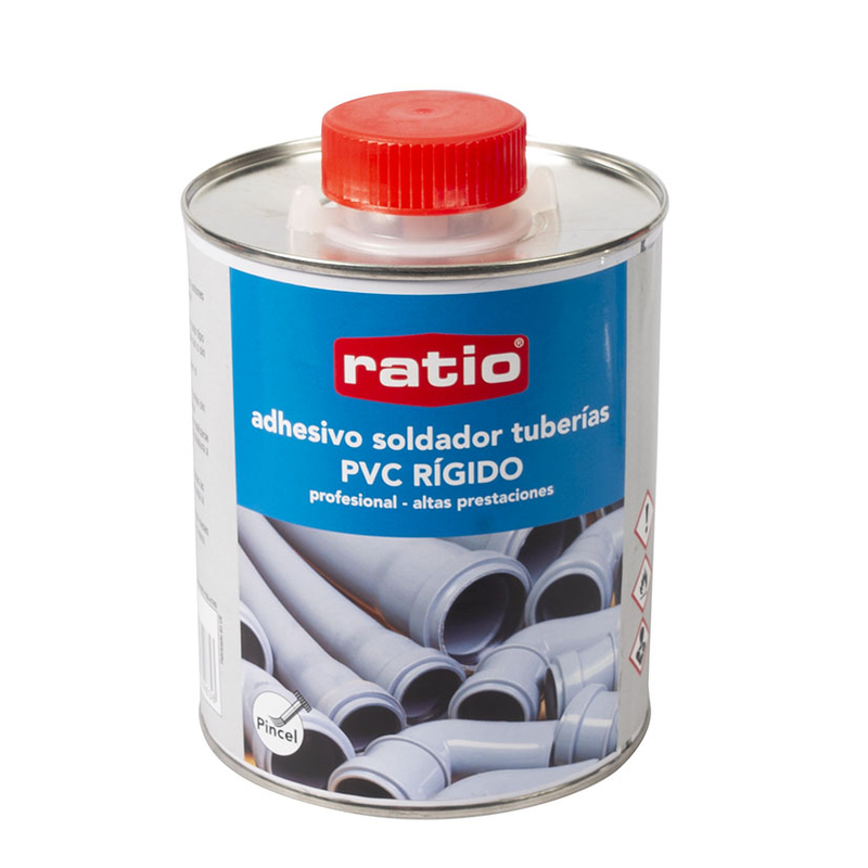 Adhesivo soldador tubería PVC RATIO, lata de 1000 ml