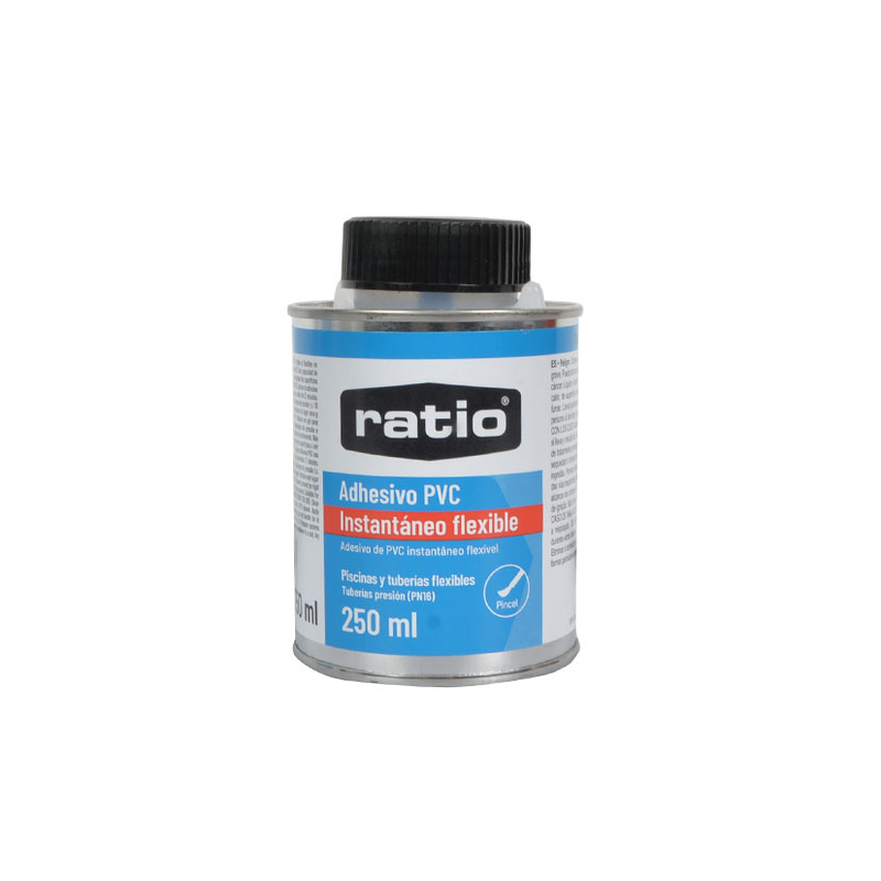 Adhesivo PVC RATIO instantáneo flexible 250 ml pincel
