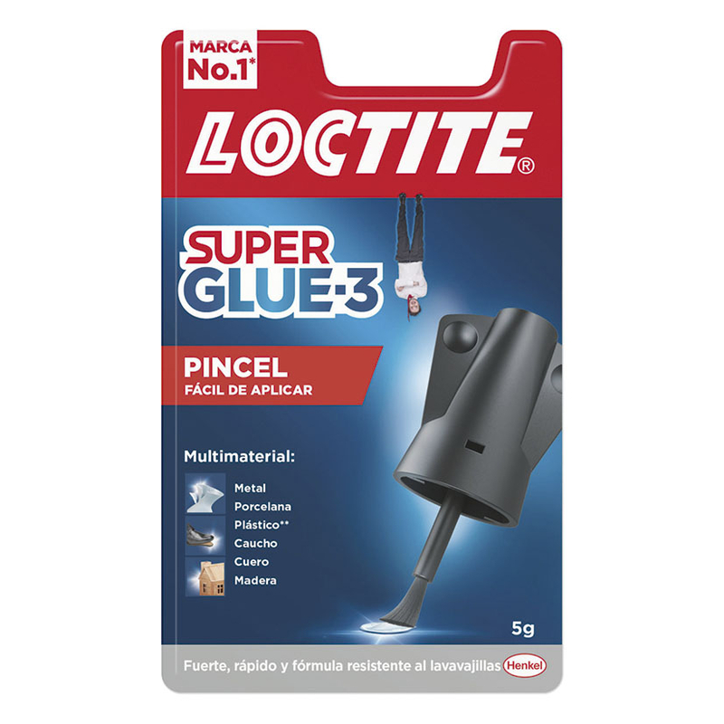 Loctite Super Glue 3 Pincel Adhesivo instantáneo con pincel aplicador 5gr