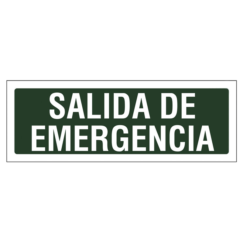 Señal de vías de seguridad y salvamento "Salida emergencia" 297xh.105 mm