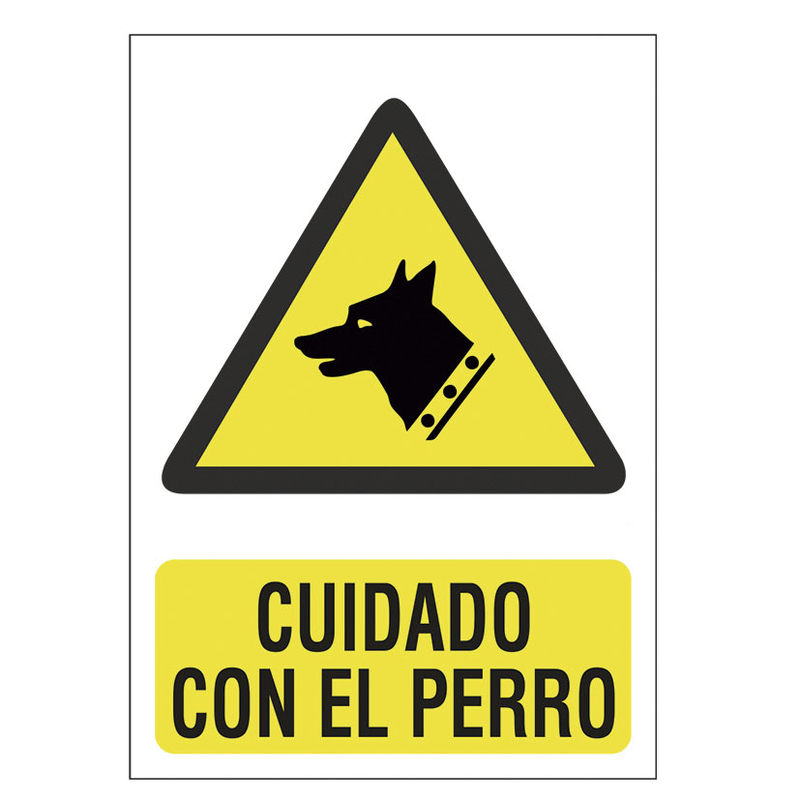 LEIASA Cartel Perro Peligroso - Señal cuidado con el perro - Fabricado en  Aluminio - 21 x 28 cm - Grosor 0,6 mm - Resistente Interiores y Exteriores,  Impresión UV : : Bricolaje y herramientas