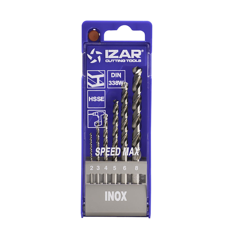 Estuche 6 brocas metal IZAR HSSE Inox DIN 338