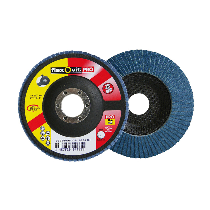 Disco abrasivo de láminas FLEXOVIT Ø 115 mm  10 unidades