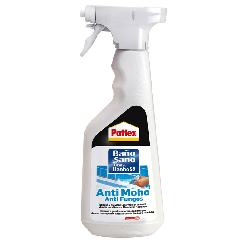 Pattex Spray Antimoho para el saneamiento de superficies propensas al moho, 500ml