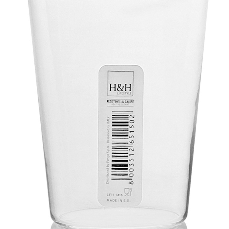 Vaso para té de cristal. 6 unidades