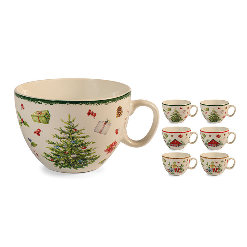 Juego 9 tazón jumbo PENGO 47 cl Serie Xmas Carol