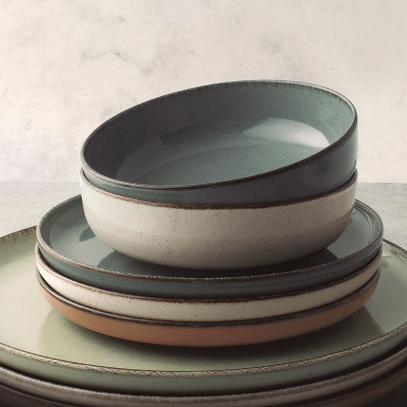Plato llano porcelana PENGO Serie Pearl, 4 unidades