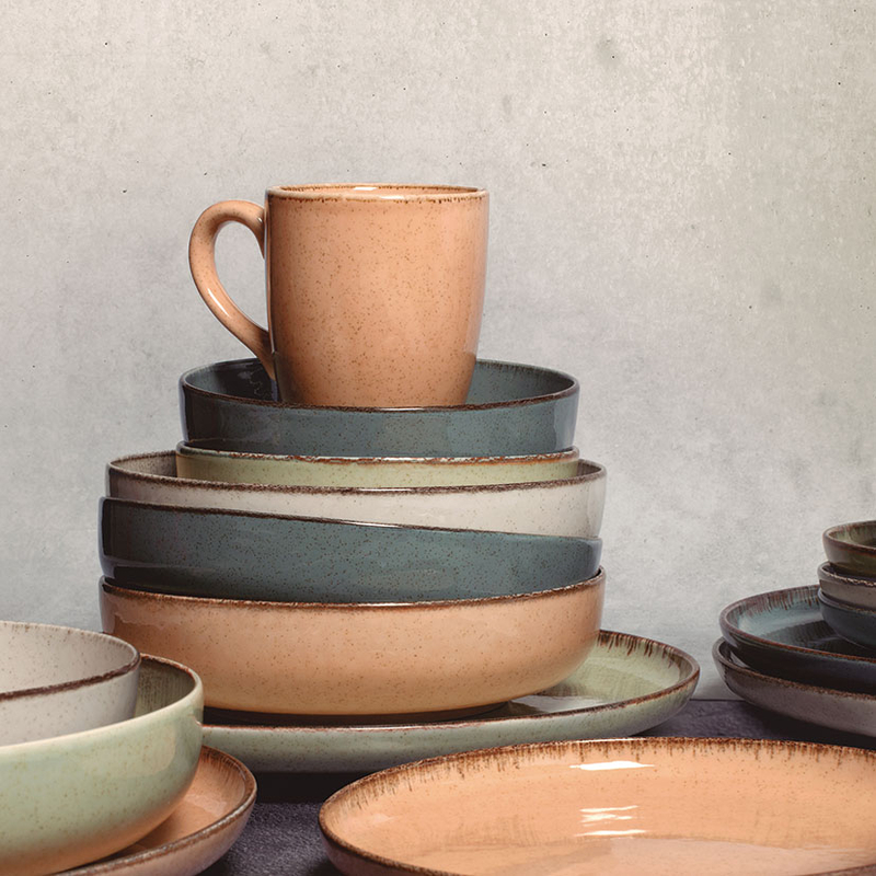 Plato llano porcelana PENGO Serie Pearl, 4 unidades