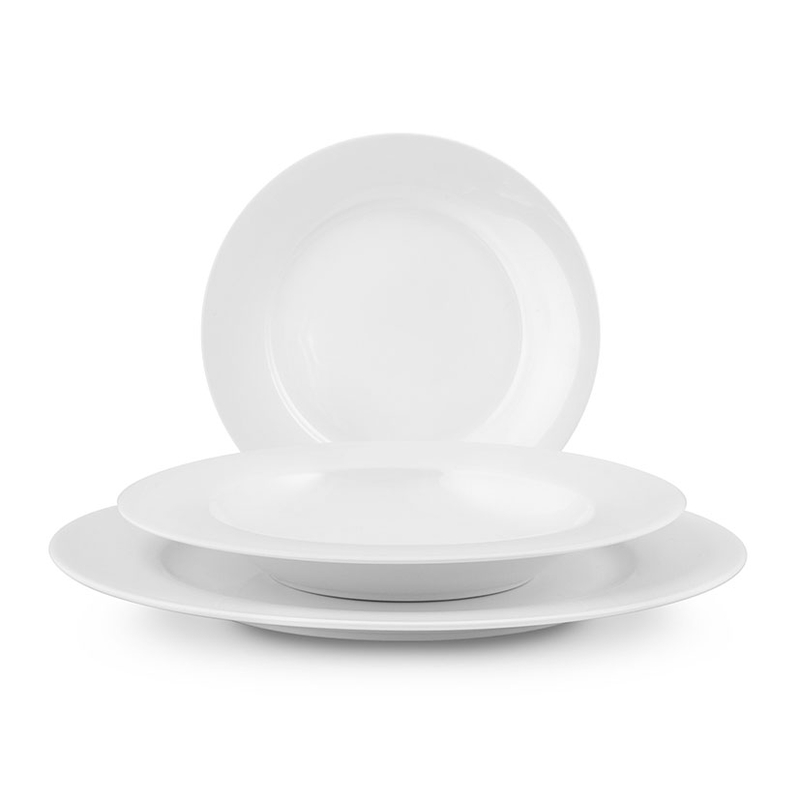 Plato llano de porcelana PENGO serie New Bone China, 12 unidades