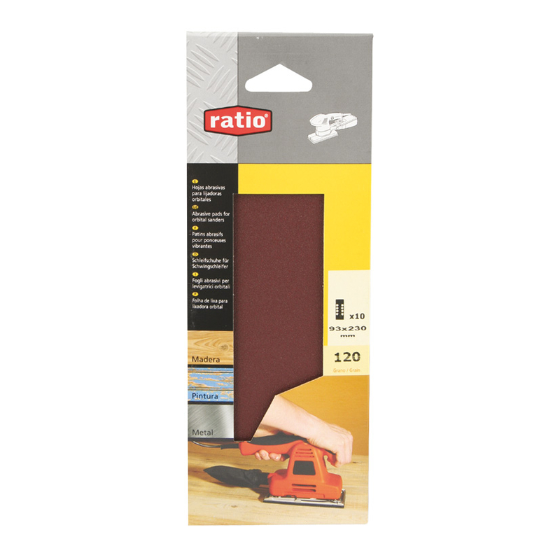 Hoja abrasiva perforada lijadora orbital  RATIO de 93x230 mm 10 unidades