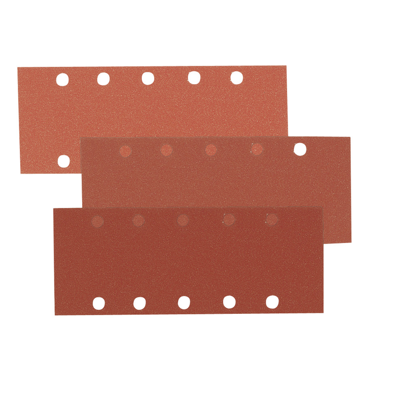 Juego 9 hojas perforadas RATIO de 115x280 mm para lijadora orbital