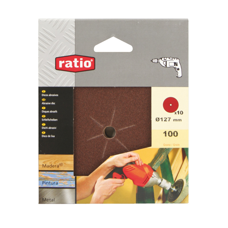 Juego 10 discos abrasivo RATIO diámetro 127 mm taladro