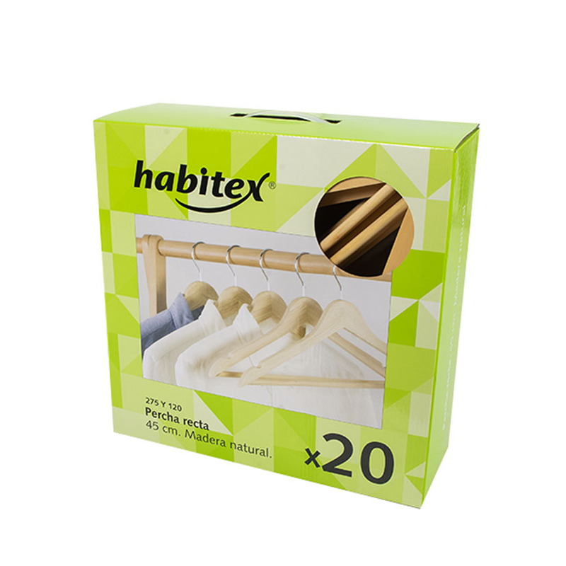 Percha recta HABITEX 45 cm 20 unidades