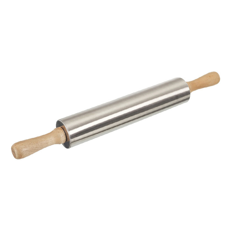 Rodillo para amasar de madera y acero inoxidable