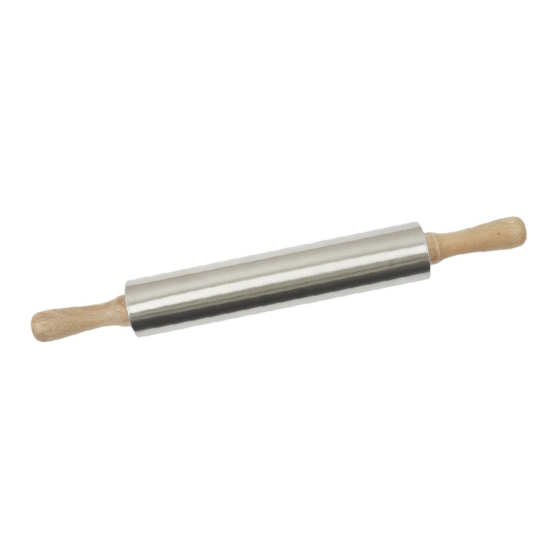 Rodillo para amasar de madera y acero inoxidable
