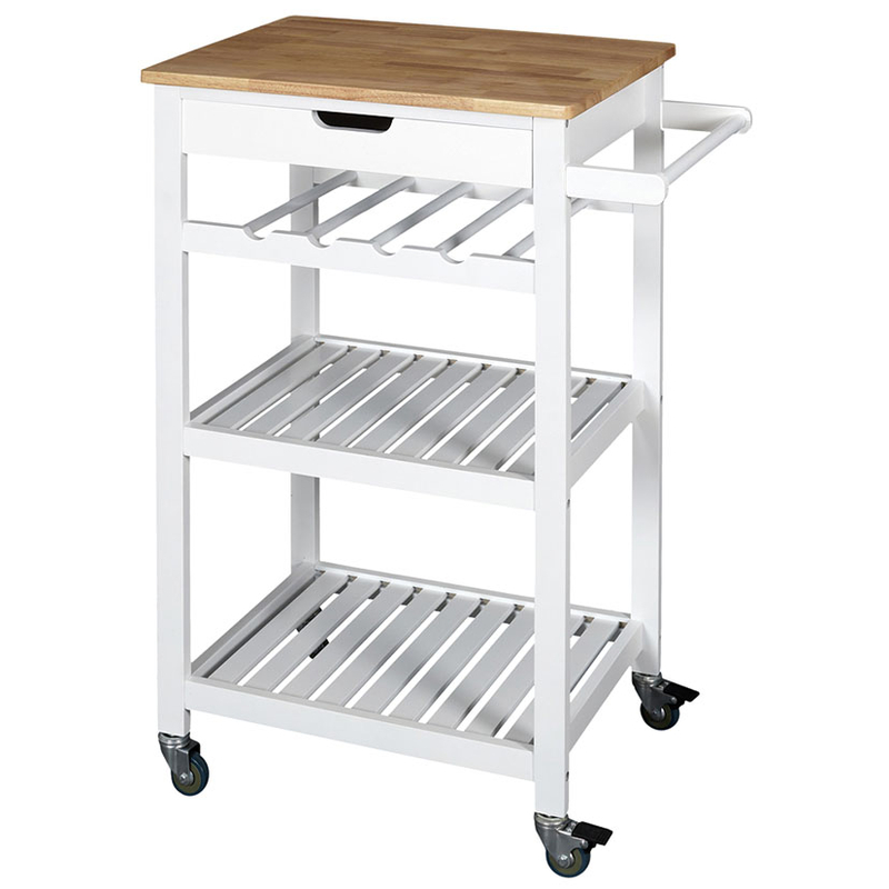 Carrito auxiliar cocina con ruedas blanco