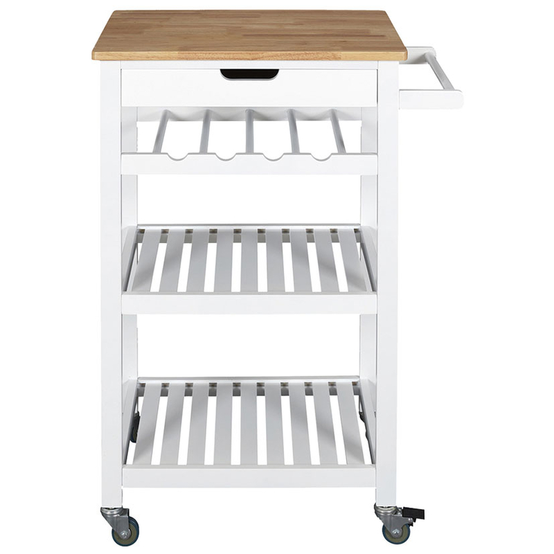 Carrito auxiliar cocina con ruedas blanco