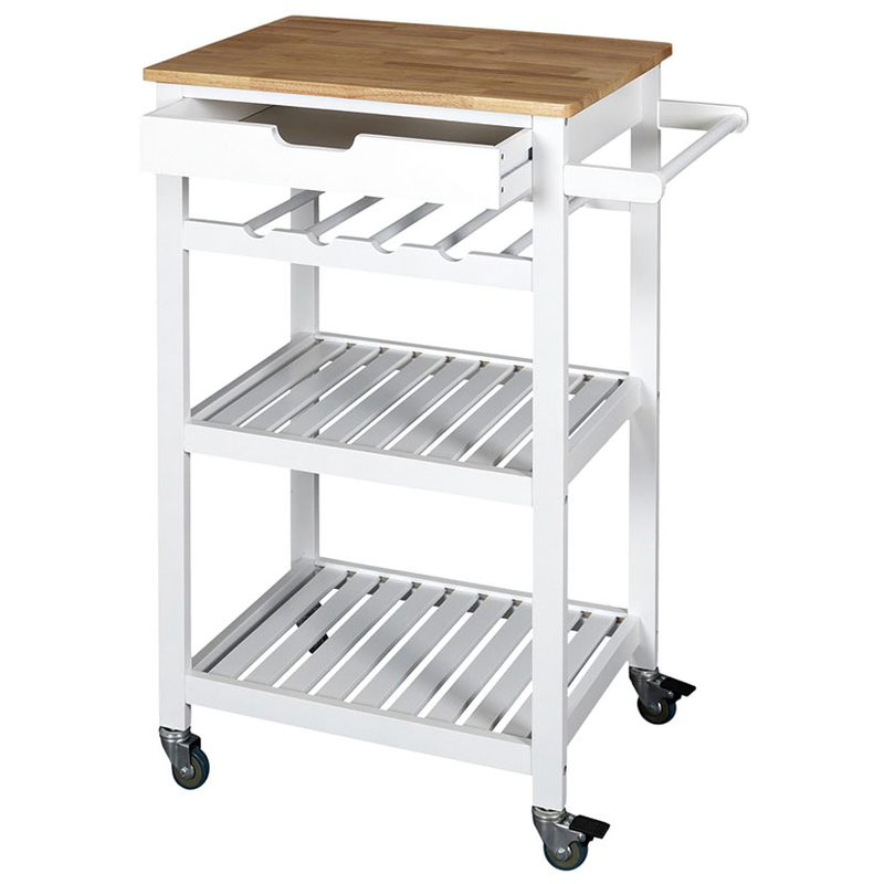 Carrito auxiliar cocina con ruedas blanco