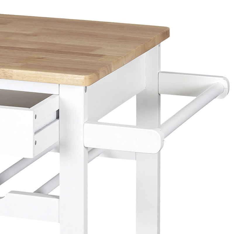 Carrito auxiliar cocina con ruedas blanco