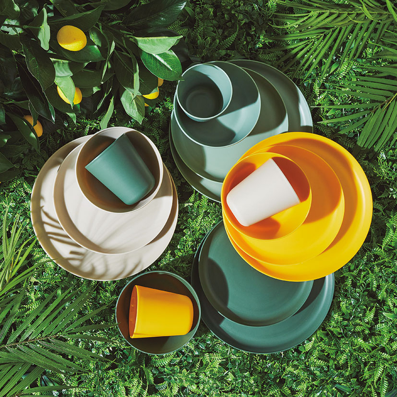 Juego 24 bols platos de plástico Serie Soleil 25 cm