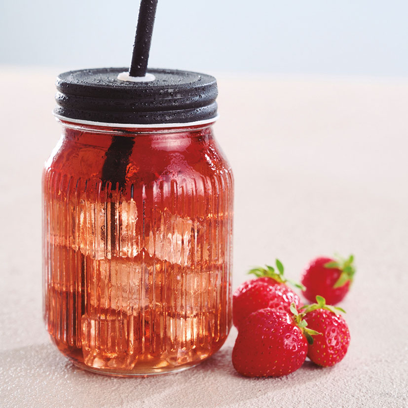 Vaso 450 ml  CMP con tapa y pajita, 6 unidades