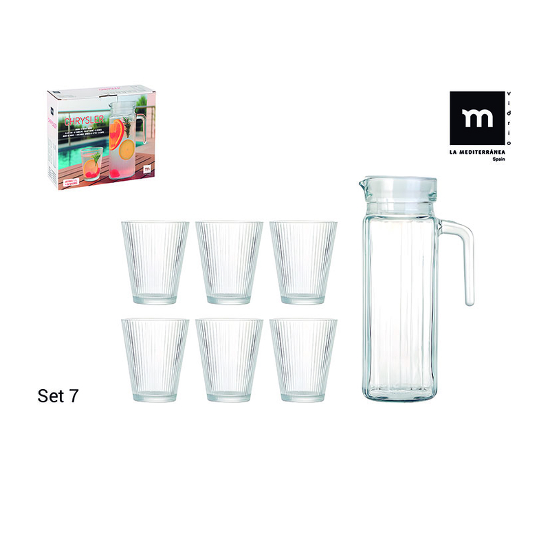 Jarra 1L más 6 vasos Chrysler