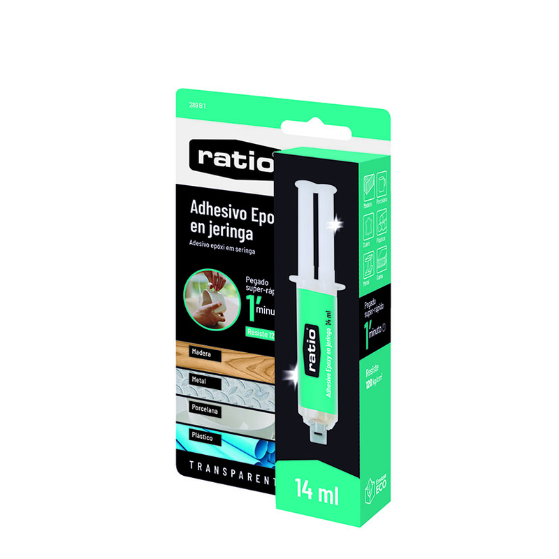 Adhesivo epoxi jeringuilla RATIO Super rápido 14 ml