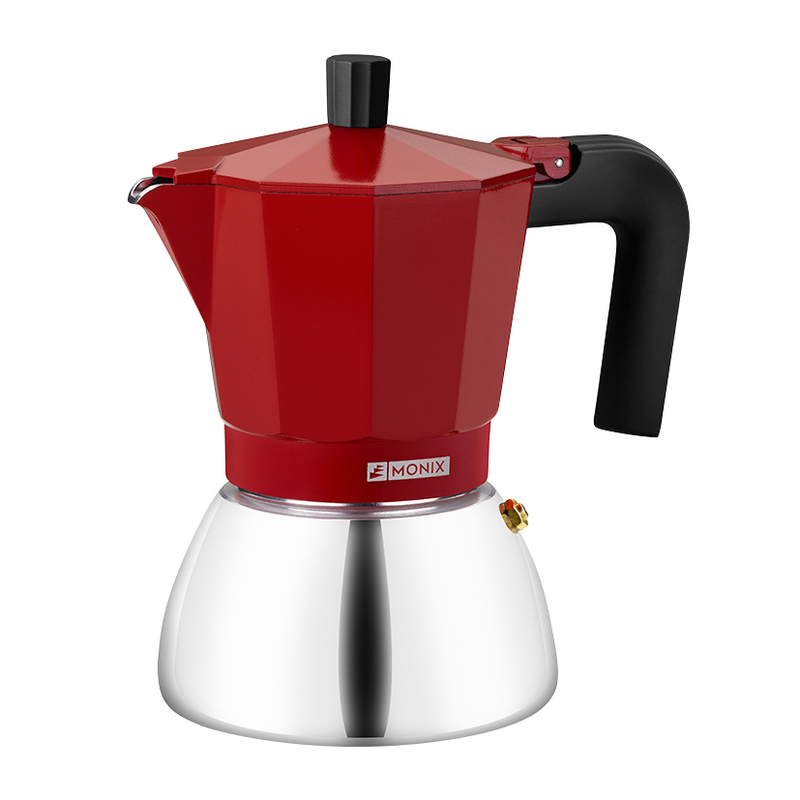 Cafetera MONIX Induction Inox Red