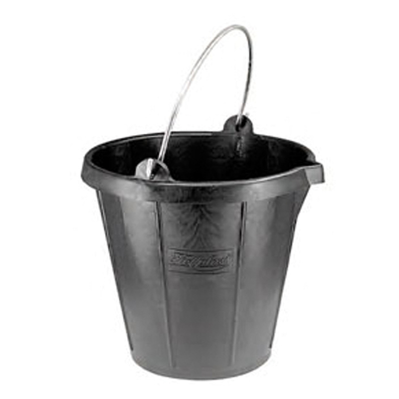 Cubo de obra plástico KANGURO c/pico 15 L negro