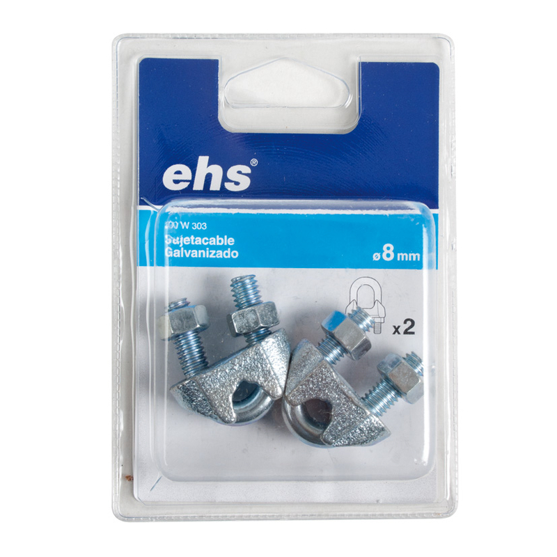 Sujetacable EHS galvanizado, blíster