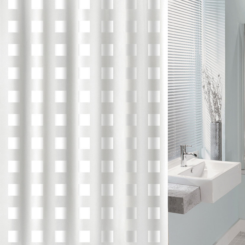 Cortina baño HABITEX cuadrado blanco