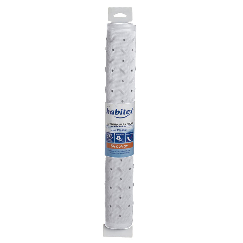 Alfombra baño/ducha HABITEX QUADRO blanco