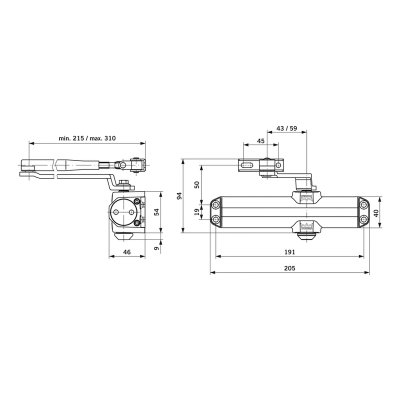 Cierrapuertas TS-Compact DORMAKABA con retenedor