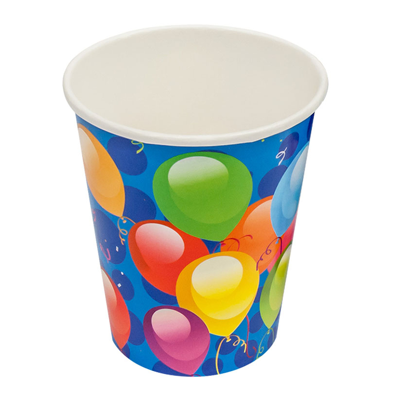 Display 12 packs 10 vasos desechable NATURCART Ballons Fiesta