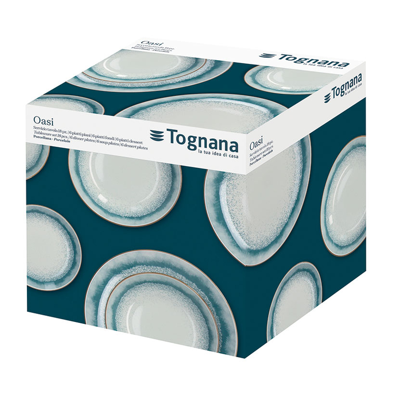 Vajilla 18 piezas porcelana TOGNANA Madison Oasi