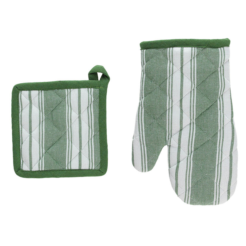 Juego manopla + guante TOGNANA Serie Textile Verde, 6 unidades