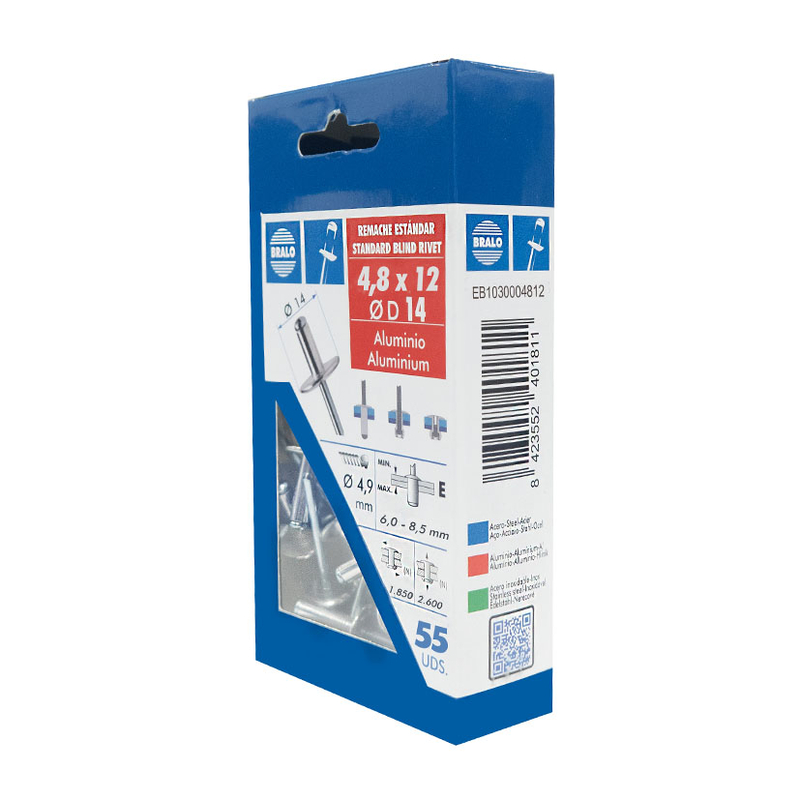Remache aluminio cabeza ancha BRALO