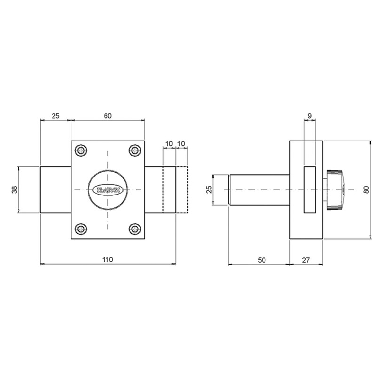 Cerrojo de seguridad ILARGI de sobreponer modelo 4101