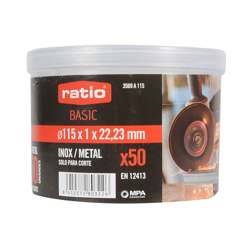 Disco de corte inox/metal RATIO Basic Ø 115 mm  50 unidades