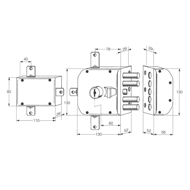 Cerradura de sobreponer MOIA modelo 434