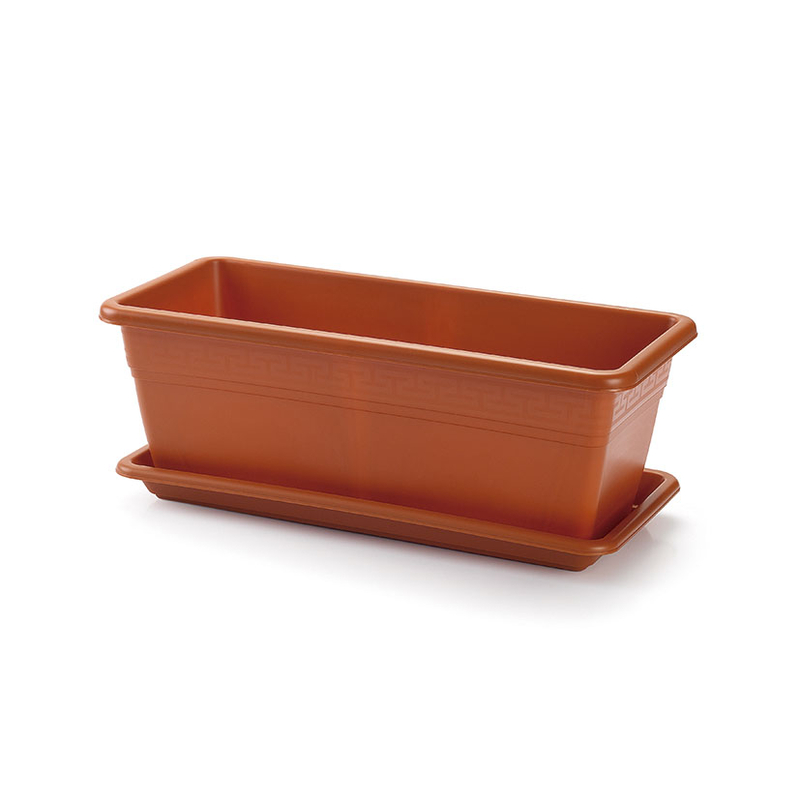 Jardinera imitación terracota con plato
